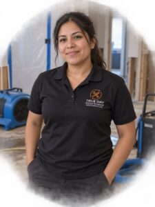 Sofia Mendoza, mitigation and remediation specialist with True Day Water Damage Restoration in South Jordan, Utah