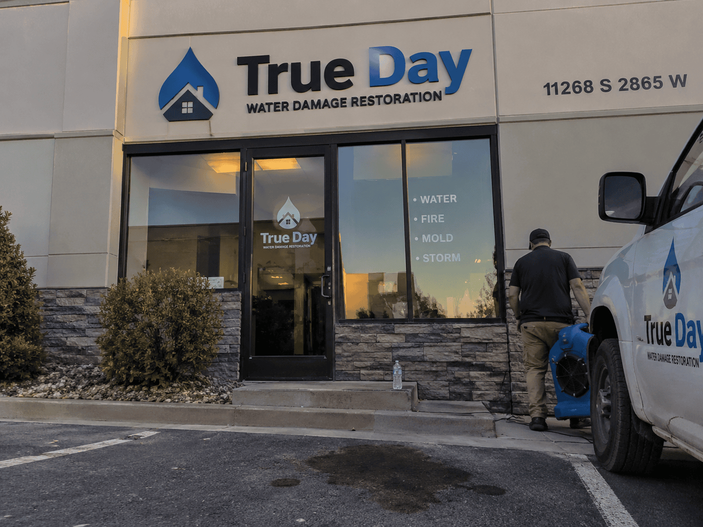 True Day water damage restoration technicians at the South Jordan office
